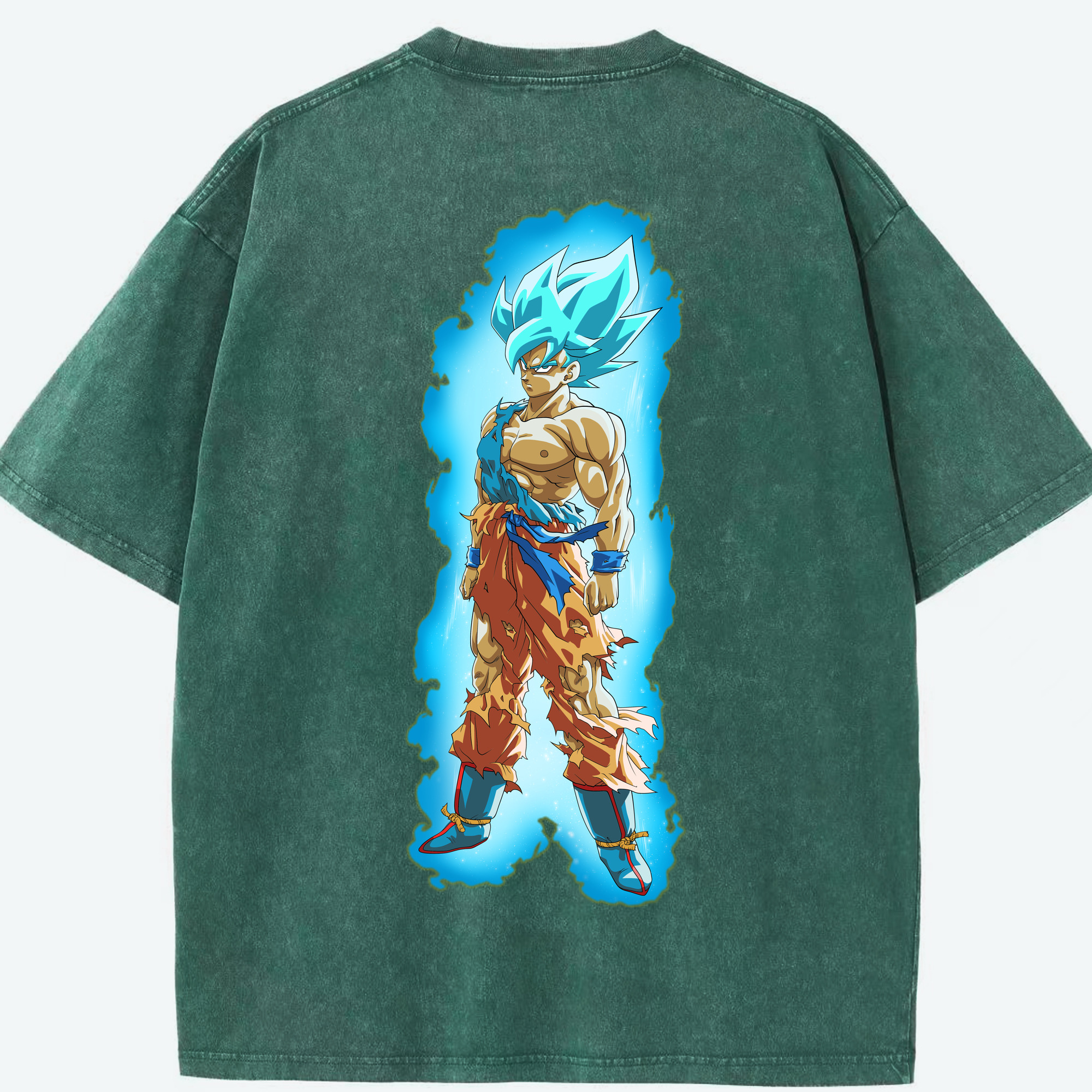 （画像用） ドラゴンボール 孫悟空（そん ごくう）Son Goku カカロット DRAGON BALL Kakarotto 綿100% ヴィンテージ風 半袖Tシャツ（背面プリント）